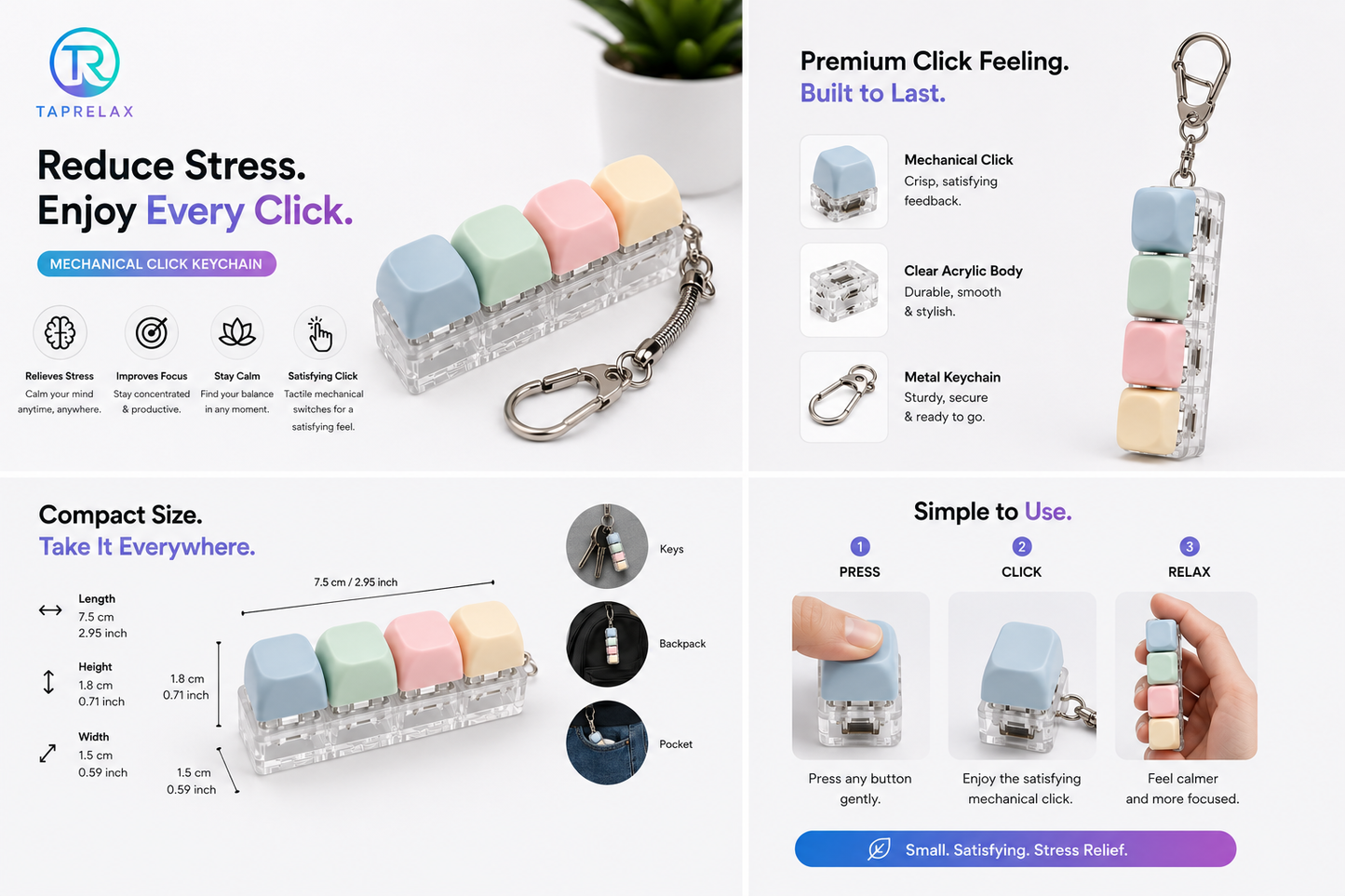 Stress Relief Keychain Button
